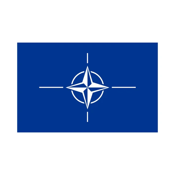 Flaga Organizacji Traktatu Północnoatlantyckiego Symbol Nato Wektor Izolowany Białym — Wektor stockowy
