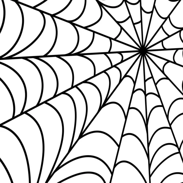 Spider Web Texture Halloween Hand Drawn Cobweb Background Vector Illustration — Stock Vector