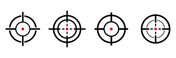 Schießziel Festgelegt Zielscheibe Scharfschützen Schießen Gruppe Fokus Cursor Bulleye Markierungssammlung — Stockvektor