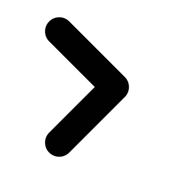 Ikona Šipky Šipka Vpravo Symbol Chevronu Vektor Izolovaný Bílém — Stockový vektor
