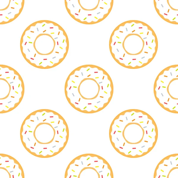 Padrão Sem Costura Donut Doce Donut Vitrificado Com Confete Colorido —  Vetores de Stock