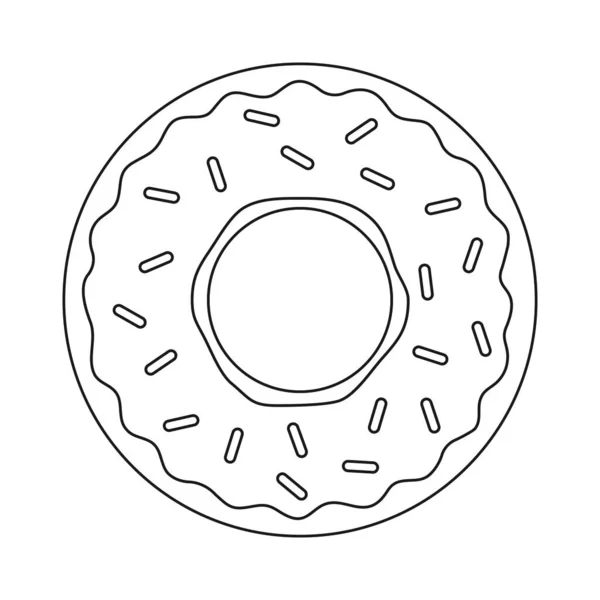 Line Donut Confetti Vector Illustration Isolated White — Stock Vector