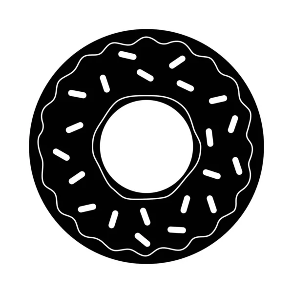 Donut Com Silhueta Confete Ilustração Vetorial Isolada Sobre Branco —  Vetores de Stock