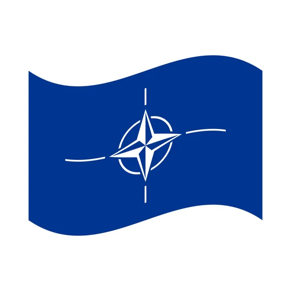 Bandera Organización Del Tratado Atlántico Norte Símbolo Otan Vector Aislado — Vector de stock