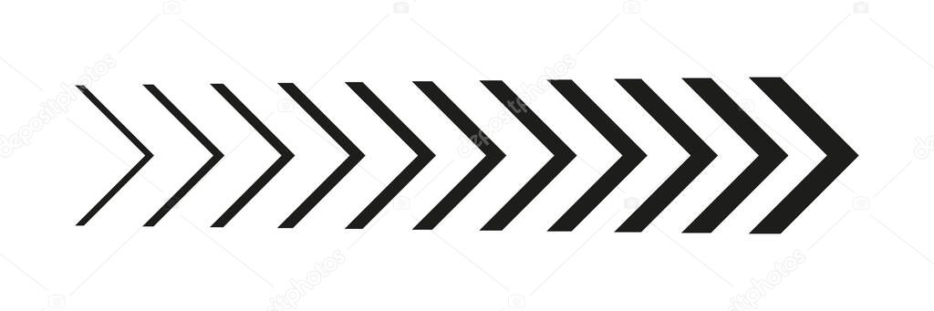 Arrow chevron icon. Set red arrows symbols. Blend effect. Vector isolated on white background.
