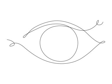 Devamlı bir göz çizimi. El çizimi göz çizimi. Vektör illüstrasyonu beyazda izole edildi.
