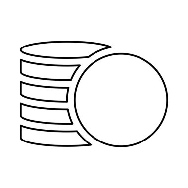 Hat para yığını ikonu. Siluet para sikkeleri sembolü. Vektör beyazda izole edildi.