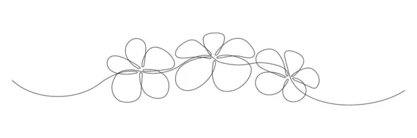 Plumeria Blume Ununterbrochene Eine Linie Zeichnung Frangipani Linear Blühen Vektor — Stockvektor