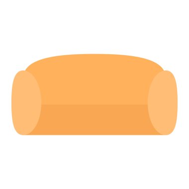 Sofa flat icon. Divan element. Vector illustration isolated on white.