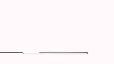 Dizüstü bilgisayar aralıksız çizgi çizen animasyon videoları aç. Bilgisayar doğrusal aygıt canlandırması.