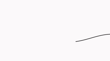 Animasyon kalp sürekli bir çizgi çiziyor. Doğrusal aşk sembolü.