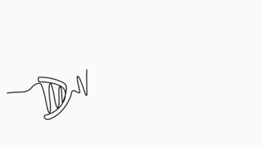 DNA sürekli bir çizgi çizer, animasyon video çizer. Genom doğrusal yapı sembolü.