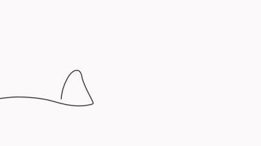 Canlandırılmış kruvasan sürekli çizgi çizimi.