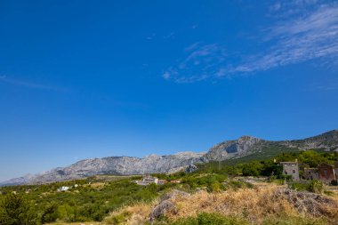 Hırvatistan. Güzel doğa ve manzara. Mükemmel bir yaz tatili seyahat yeri. Sahil Hırvatları deniz doğası güzelliği.