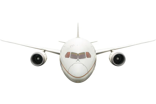 Die Cut White Background Airplane Passenger Front View Use Travel — Stock Photo, Image
