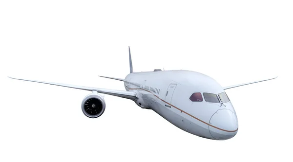 用于旅行和运输艺术工作的飞机乘客的白色背景模切 — 图库照片