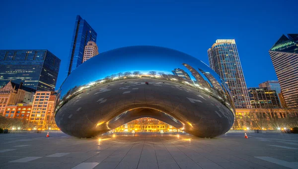 Chicago Illinois Eua Abril 2023 Imagem Cloud Gate Bean Pela — Fotografia de Stock
