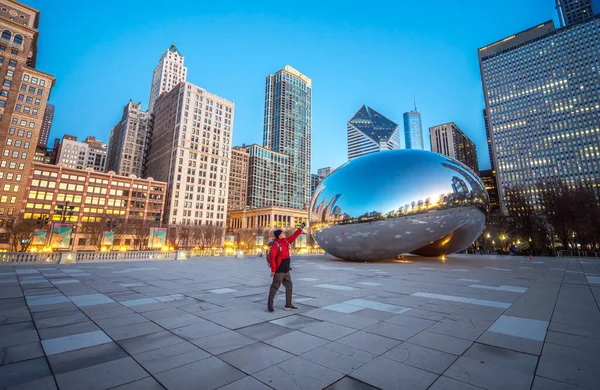 Chicago Illinois Usa Image Cloud Gate Nebo Bean Dopoledních Hodinách — Stock fotografie