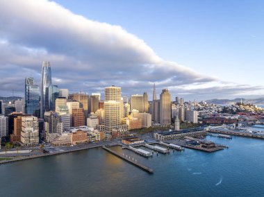 San Francisco 'nun Havadan Panoramik Şehir Manzarası Skyline, Kaliforniya, ABD