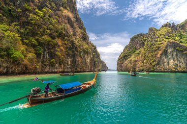 Fi adası ve Maya plajı Krabi, Phuket, Tayland 'daki en iyi seyahat noktası.