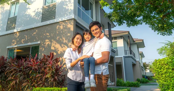Asiatique Jeu Famille Togather Avec Mère Père Fille Dans Maison — Photo