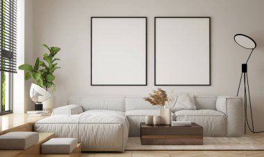 Modern iç plan, oturma odası, çağdaş biçim, 3D resim, 3D resim