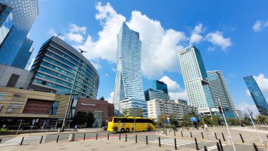 Warsaw, Poland - August 17, 2022: Warsaw skyscrapers