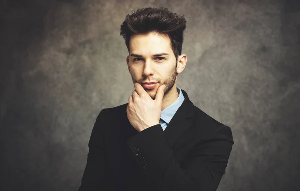 Young Businessman Thoughtful Expression — Stock Photo, Image