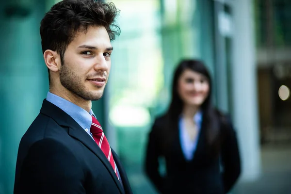 Business Partners Outdoor Smiling Confidently — Stock Photo, Image