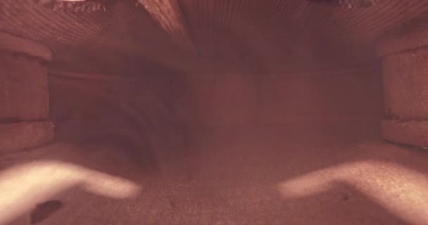 Винтажный Скрипичный Вид Изнутри Интерьер Старой Виолончели Макровзгляд Скрипку — стоковое видео