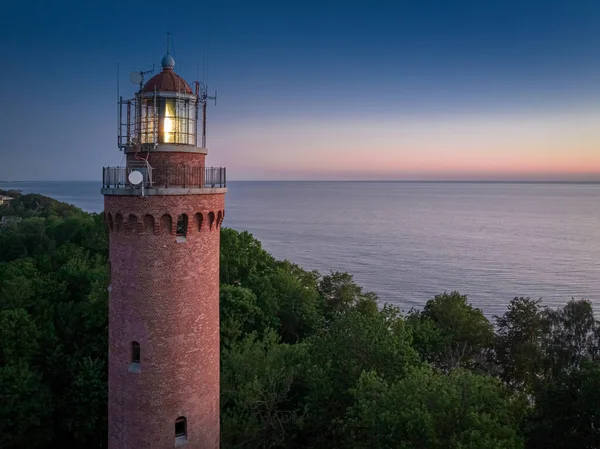 Light Beam Lighthouse Aerial View Baltic Sea Aerial View Nature — 스톡 사진
