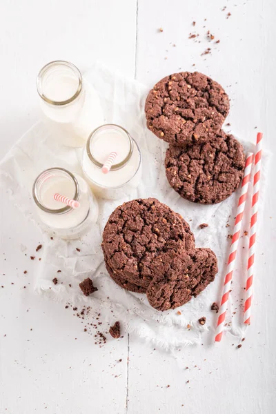Hausgemachte Braune Plätzchen Als Beliebter Snack Braune Kekse Schmecken Besten — Stockfoto