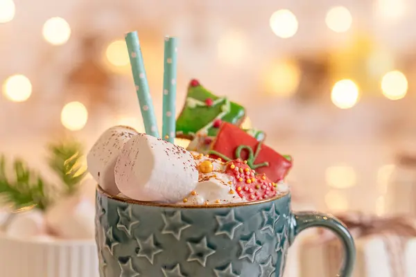 Finom Csokoládé Tökéletes Desszert Szentestére Karácsonyi Ünnepi Desszert Szentestére — Stock Fotó