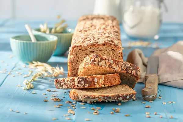 Delicious Bran Bread Freshly Baked Home Bakery Wholegrain Bread Bran — Stock Photo, Image