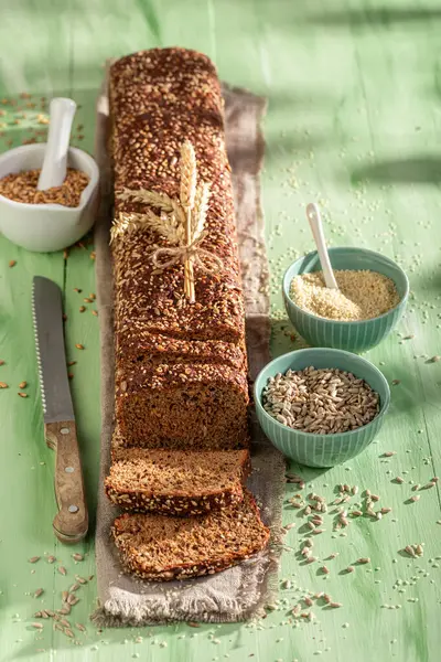 Fit Loaf Wholemeal Bread Perfect Healthy Breakfast Graham Bread Sesame — Stock Photo, Image