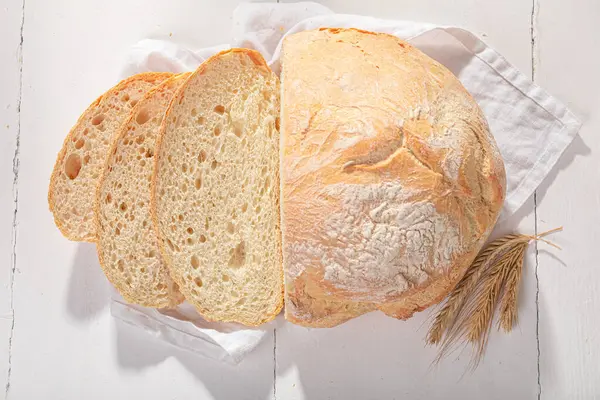 Crispy Rustic Loaf Bread Baking Ears Grain Bread Countryside Stock Picture