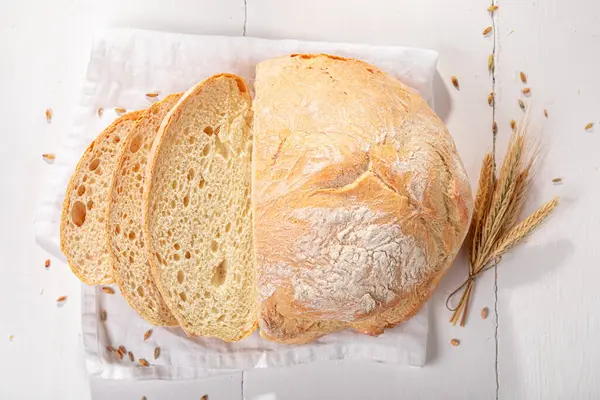 Lekker Zelfgemaakt Rond Brood Een Eigen Bakkerij Brood Het Platteland Stockfoto