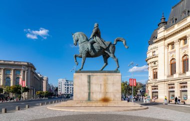 A picture of the Equestrian Statue of Carol I, in Bucharest.