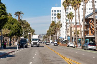 A picture of the beachside Ocean Avenue in Santa Monica.