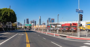 A picture of Downtown Los Angeles as seen from the Arts District.