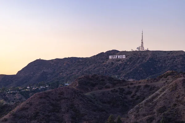 Picture Hollywood Sign Sunset — Stock fotografie