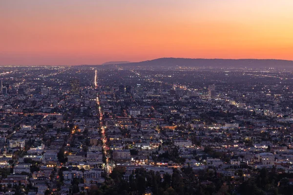 Obraz Podziałki Środka Los Angeles Zachodzie Słońca — Zdjęcie stockowe