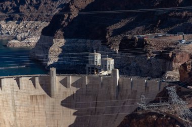 Hoover Barajı 'nın yakın plan fotoğrafı..