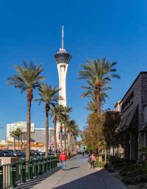 Güney Las Vegas Bulvarı 'nda görülen STRAT SkyPod' unun bir resmi..