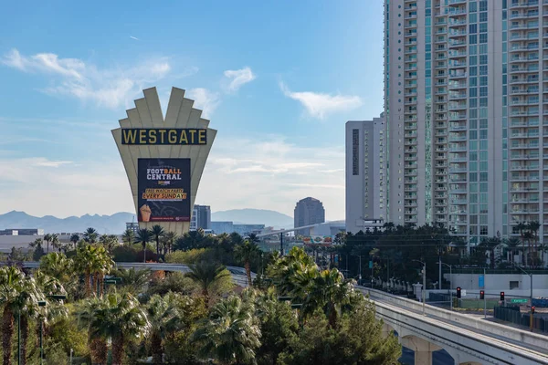 Uma Foto Westgate Las Vegas Resort Casino Outdoor Das Palmeiras — Fotografia de Stock