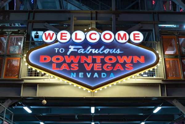 Obraz Witamy Fabulous Downtown Las Vegas Znak Fremont Street Experience — Zdjęcie stockowe