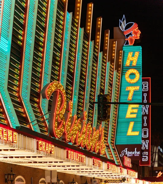Una Foto Dei Cartelli Neon Binion Gambling Hall Hotel All — Foto Stock
