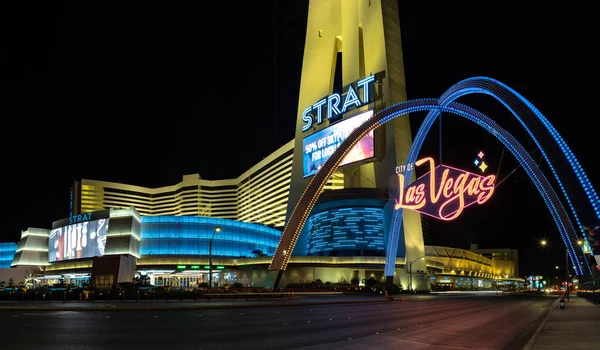 Egy Kép Strat Hotel Casino Skypod Las Vegas Boulevard Gateway — Stock Fotó