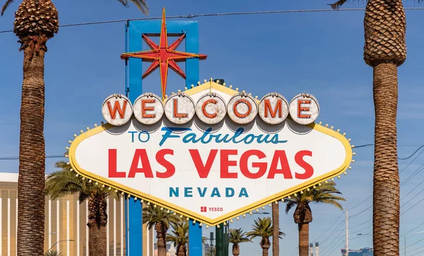 Una Foto Bienvenida Fabuloso Signo Las Vegas — Foto de Stock