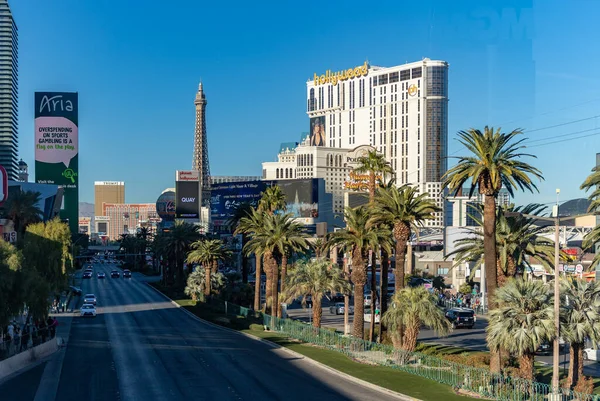 Bild Las Vegas Boulevard South Med Palmer Mitten Och Planet — Stockfoto